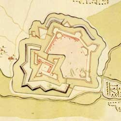 Festungsplan des Landmessers Melchior SCHULZE, der wahrscheinlich auf Anforderung der Festungskommission entstand